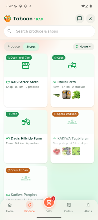 Taboan app — Stores near you