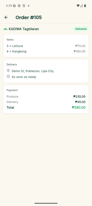 Taboan app — Track your order